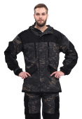 Костюм мужской "ГОРКА-М" куртка/брюки, цвет: кмф "Черный/Черный", ткань Рип-стоп